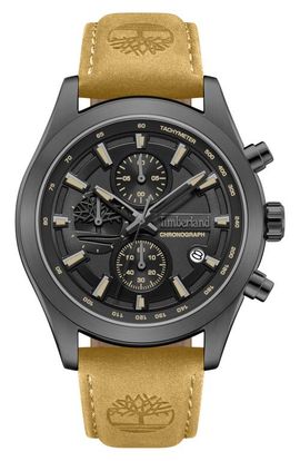 Timberland Timberland Ashmont Chronograph Leather Strap Watch, 44mm
