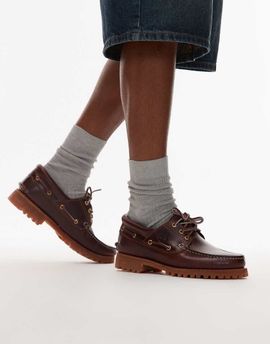 Timberland Timberland authentic 3-eye lug boat shoes in burgundy-Red