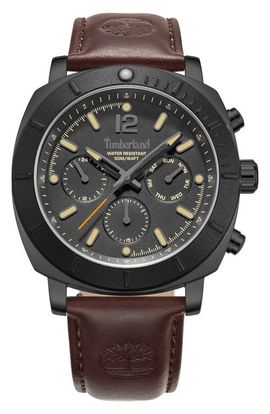 Timberland Timberland Pyperville Multifunction Leather Strap Watch, 45mm
