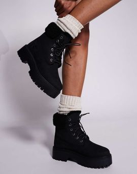 Timberland Timberland Stone Street mid warm lined waterproof boots in black nubuck