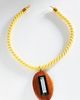 Timeless Pearly Yellow Corded Wood Necklace - 1