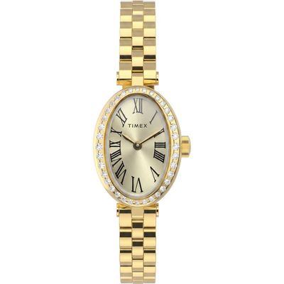 Timex® Timex® Cavatina Crystal Oval Link Bracelet Watch