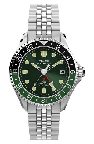 Timex® Timex® Deepwater Meridian 200 GMT Automatic Bracelet Watch, 42mm