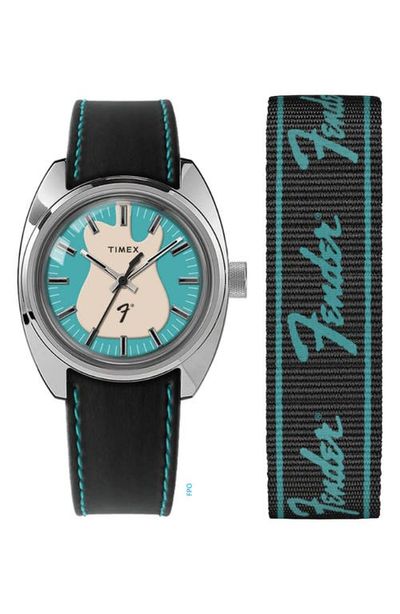 Timex® Timex® Fender x Timex Leather Strap Watch, 37mm