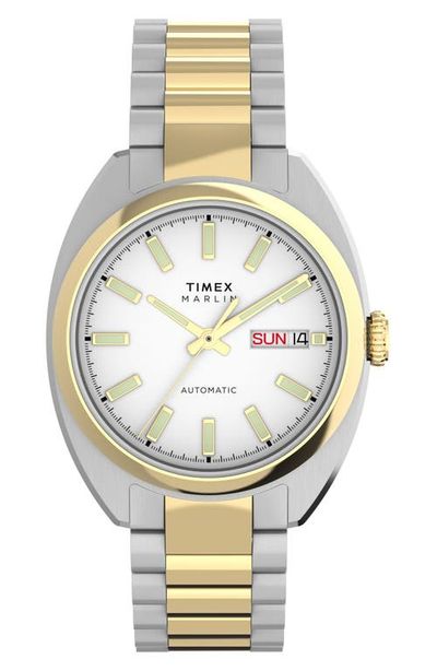 Timex® Timex® Marlin® Draper Two-Tone Automatic Bracelet Watch, 37mm 