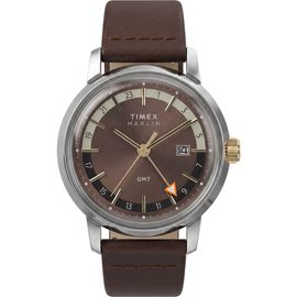 Timex® Timex® Marlin GMT Leather Strap Watch, 40mm