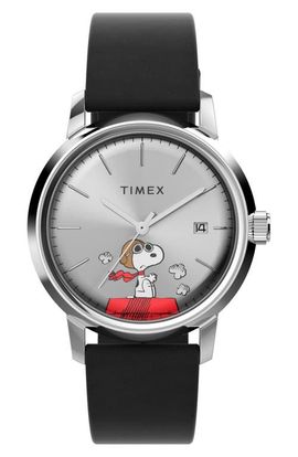 Timex® Timex® Peanuts Marlin Leather Strap Watch