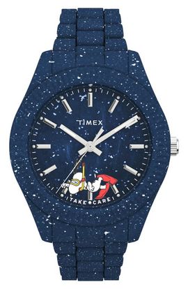 Timex® Timex® Waterbury Ocean x Peanuts® Recycled Plastic Bracelet Watch, 42mm
