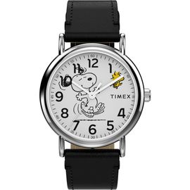Timex® Timex® x Peanuts Weekender 75th Anniversary Edition Leather Strap Watch, 38mm