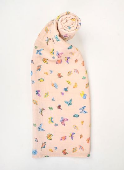 Timo & Violet Timo & Violet Blush Peach Madame Butterfly Shawl Blanket