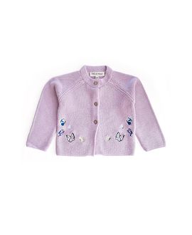 Timo & Violet Timo & Violet Girls' Embroidered Butterfly Knit Cardigan