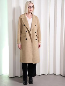 TINA BLOSSOM Double-breasted Wool Herringbone Coat