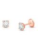 Tiny Blessings Tiny Blessings 14K Gold 4mm Round Cut Stud Screw Back Earrings - 1