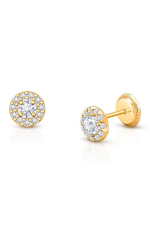 Tiny Blessings Tiny Blessings 14K Gold Brilliant Halo Studs Screw Back Earrings
