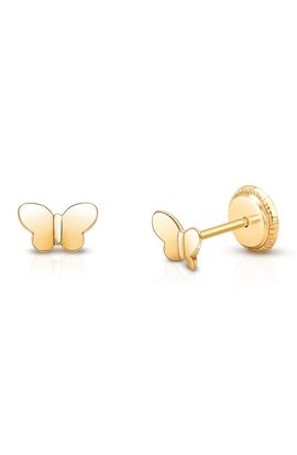 Tiny Blessings Tiny Blessings 14K Gold Little Butterfly Stud Screw Back Earrings