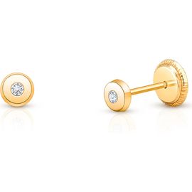 Tiny Blessings Tiny Blessings 14K Gold Little Darling Genuine Diamond Stud Screw Back Earrings