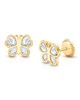 Tiny Blessings Tiny Blessings 14K Gold Lovely Butterfly Stud Screw Back Earrings - 1