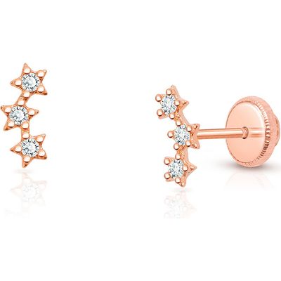 Tiny Blessings Tiny Blessings 14K Gold Lucky Stars Stud Screw Back Earrings