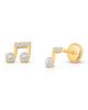 Tiny Blessings Tiny Blessings 14K Gold Magical Music Notes Stud Screw Back Earrings - 1