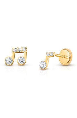 Tiny Blessings Tiny Blessings 14K Gold Magical Music Notes Stud Screw Back Earrings