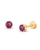 Tiny Blessings Tiny Blessings 14K Gold on Titanium 4mm Crystal Birthstone Stud Screw Back Earrings - 1