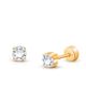 Tiny Blessings Tiny Blessings 14K Gold on Titanium 4mm Genuine Diamond Stud Screw Back Earrings - 1