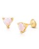 Tiny Blessings Tiny Blessings 14K Gold Pink Dazzling Heart Stud Screw Back Earrings - 1