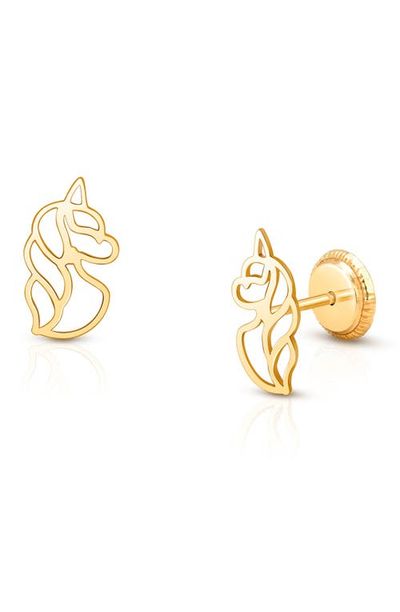 Tiny Blessings Tiny Blessings 14K Gold Unicorn Dreams Stud Screw Back Earrings