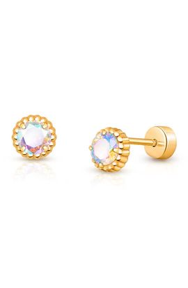 Tiny Blessings Tiny Blessings 14K on Titanium Shimmering Princess Stud Screw Back Earrings