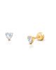 Tiny Blessings Tiny Blessings Girls' 14K Gold on Titanium Clear Sparkling Heart Stud Earrings - 1