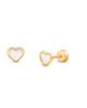 Tiny Blessings Tiny Blessings Girls' 14K Gold on Titanium Enchanted Heart Mother of Pearl Stud Earrings - 1