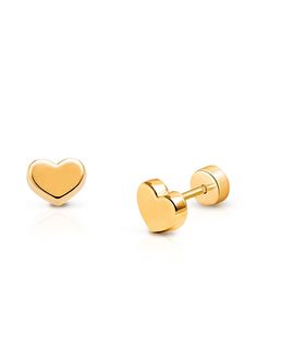 Tiny Blessings Tiny Blessings Girls' 14K Gold on Titanium Golden Heart Stud Earrings