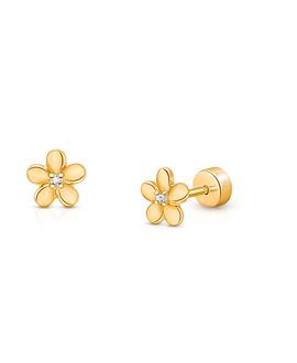 Tiny Blessings Tiny Blessings Girls' 14K Gold on Titanium Golden Petals Stud Earrings