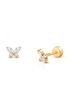 Tiny Blessings Tiny Blessings Girls' 14K on Titanium Butterfly Shimmer Earrings - 1