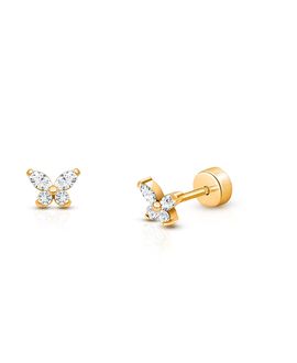 Tiny Blessings Tiny Blessings Girls' 14K on Titanium Butterfly Shimmer Earrings