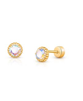 Tiny Blessings Tiny Blessings Girls' 14K on Titanium Shimmering Princess Stud Earrings