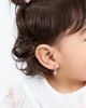 Tiny Blessings Tiny Blessings Girls' Sterling Silver Pink Heart Drop Classic Huggie Hoop Earrings - 2