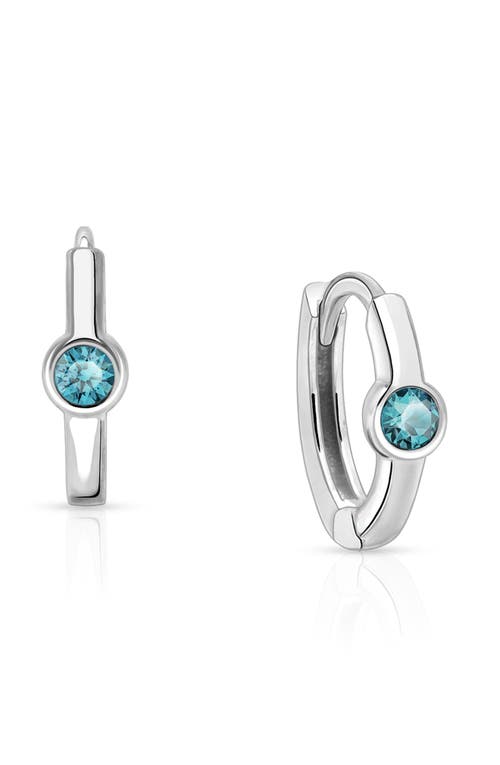 Tiny Blessings Tiny Blessings Sterling Silver 9mm Birthstone Huggie Hoops Earrings