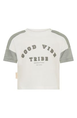 TINY TRIBE TINY TRIBE Colorblock Stretch Cotton Mesh T-Shirt