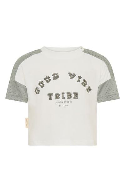 TINY TRIBE TINY TRIBE Colorblock Stretch Cotton Mesh T-Shirt