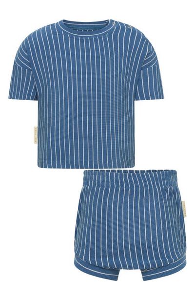 TINY TRIBE TINY TRIBE Rib Stripe Top & Shorts Set