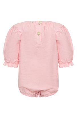 TINY TRIBE TINY TRIBE Ruffle Cotton & Linen Bodysuit