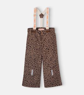 Tinycottons Tinycottons Leopard-print ski salopettes
