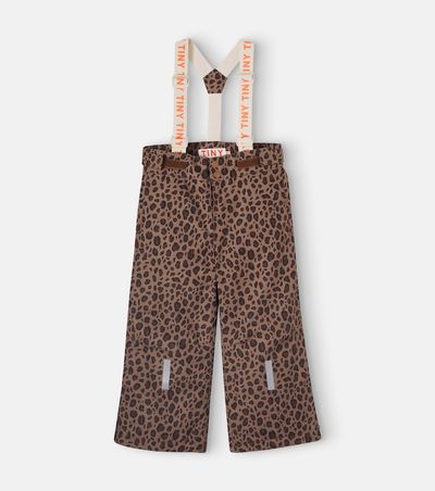 Tinycottons Tinycottons Leopard-print ski salopettes