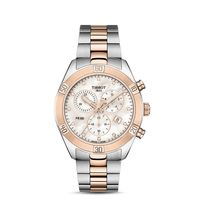Tissot Tissot PR100 Link Bracelet Diamond Chronograph, 38mm