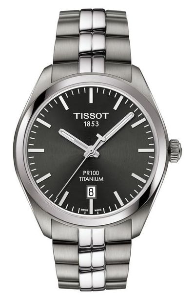Tissot Tissot PR100 Titanium Bracelet Watch, 39mm