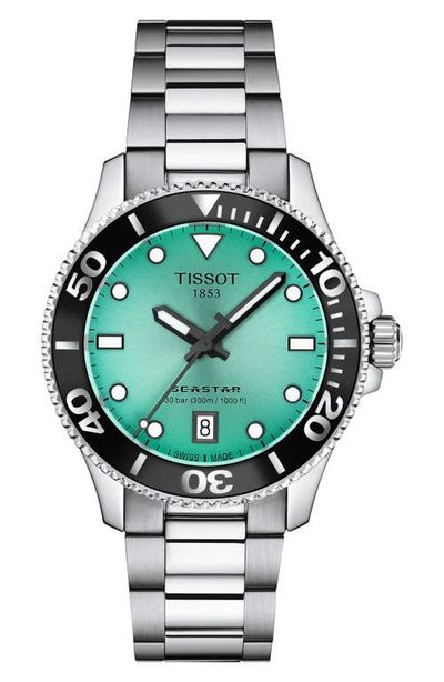 Tissot Tissot Seastar 1000 Turquoise Dial Bracelet Watch, 36mm 