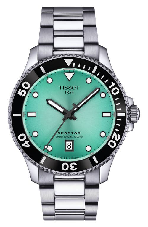 Tissot Tissot Seastar 1000 Turquoise Dial Bracelet Watch, 40mm 