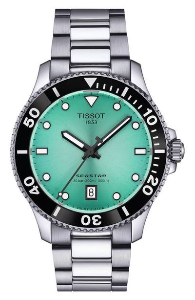 Tissot Tissot Seastar 1000 Turquoise Dial Bracelet Watch, 40mm 