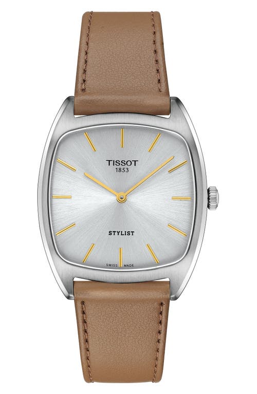 Tissot Tissot Stylist Leather Strap Watch, 32mm